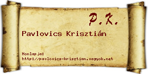 Pavlovics Krisztián névjegykártya