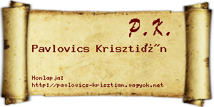 Pavlovics Krisztián névjegykártya